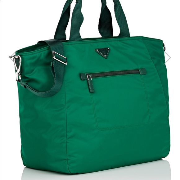 Prada nylon tote bag green Clearance